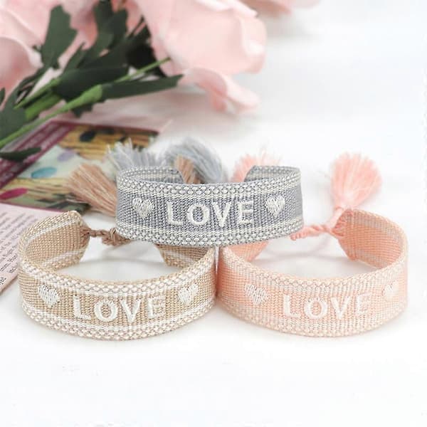 Dam Wrap Armband Tofs Utsökt Handdekoration Broderade Bokstäver n Armband för Vänner 4