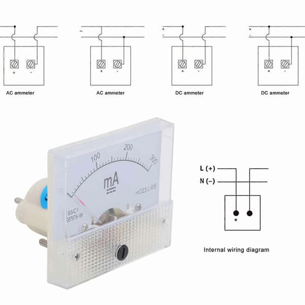 85C1 DC 0~300MA Pointer Amperemeter Analogt Strømpanel Tester Strømmåler