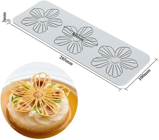 3 huller Pelargonium blomster, kakeblonderform, blonder fondantformer