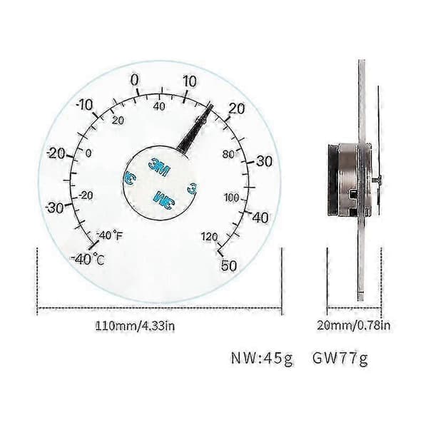Utendørs Termometer, Vanntett Vinduetermometer Makron Transparent Utendørs Hage Termometer-
