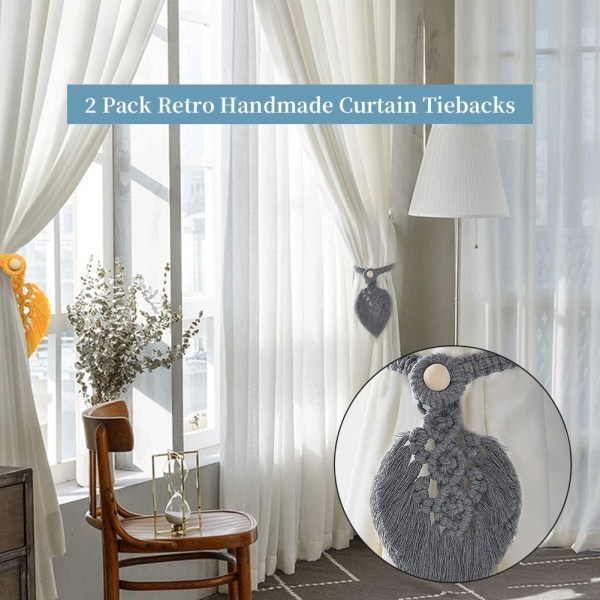 2 Pack Curtain Tiebacks Bohemian Curtain Tiebacks Käsintehty Curta