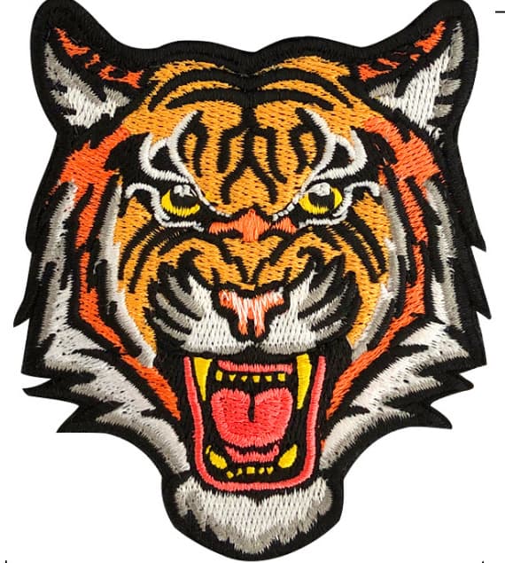 Bengal Tiger Stripe Broderte Lapp Jern på Se