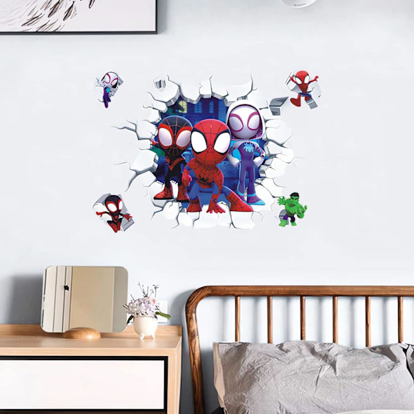 3D Effekt Klistremerke Spiderman Ultimate Veggklistremerke for Barn