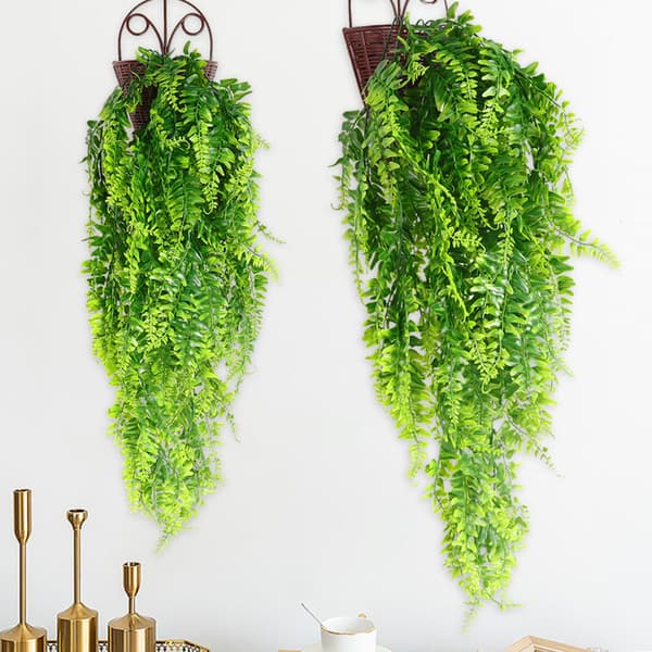 Kunstig plante 2 stk UV-bestandige kunstige hengende planter