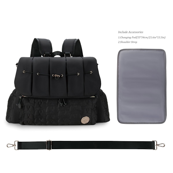 ##/Svart babyväska ryggsäck##/