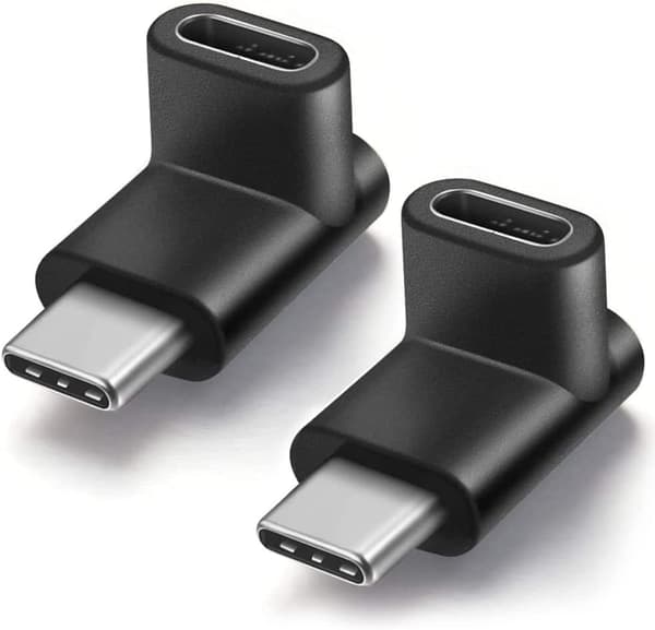 2 kpl USB-C tyypin C uros-naaraskytkin 90 asteen kulmassa ylöspäin