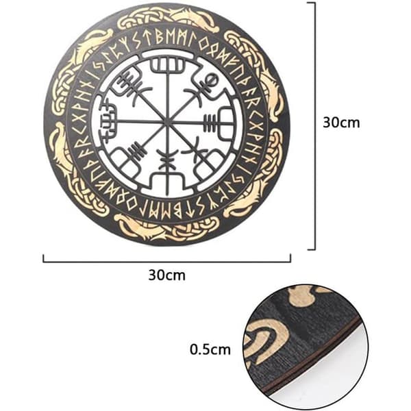 Väggdekorationsobjekt 4 delar metall väggdekoration - Viking väggdekoration träinredning