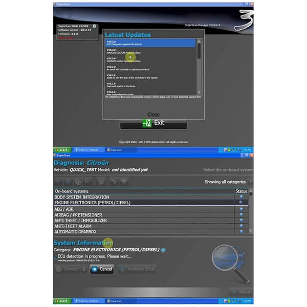 OBD2 Diagnostisk Programmeringsskanner Bluetooth-grensesnitt ECU-gjenkjenning for Peugeot/Citroen