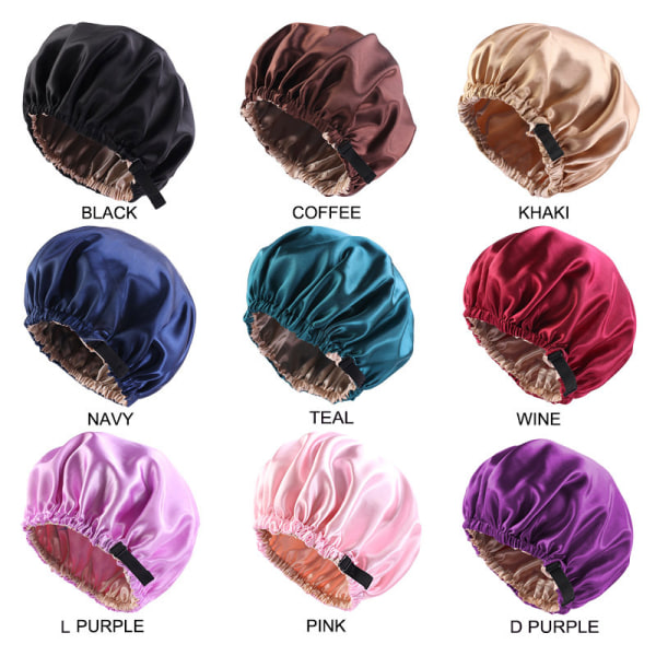 ##/Stor satin-sovhuva (kaki) med justerbar stängning##/