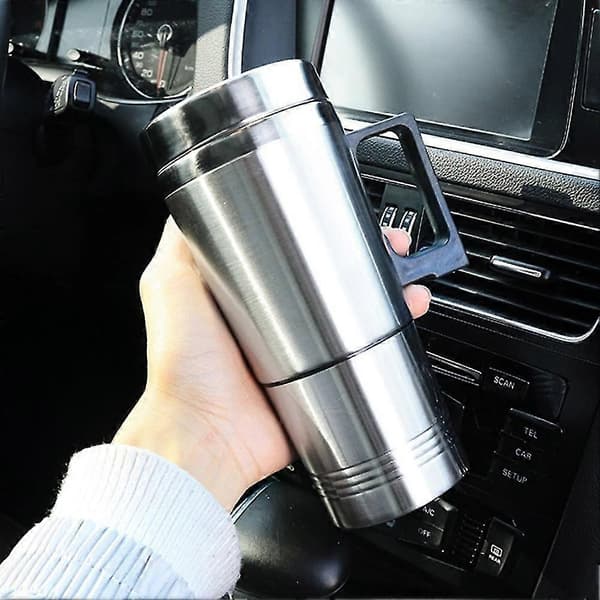 12V 24V 300ML Bil Varme Kop Rustfrit Stål Elkedel Vand Kaffe Mælk Termokrus til Bil