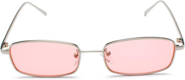 Rosa Retro Rektangulære Solbriller for Kvinner og Menn - Smal Hip