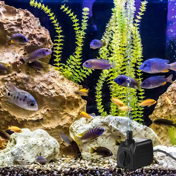 Nedsænkbar Pumpe, Akvariumpumpe 1500L/H Multifunktionelt Akvarium Fi