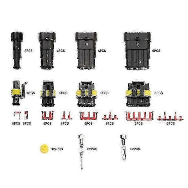 352 kpl HID Vedenpitävät Liittimet 1/2/3/4 Pin 26 Sarjaa Auton Sähköjohtoliitin Pistoke Kuorma-auton Johtosarja 300V 12A