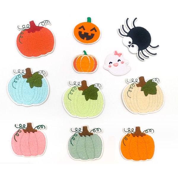 11 kpl Halloween-kirjonta-rauta-on-laastareita, itseliimautuva kirjonta