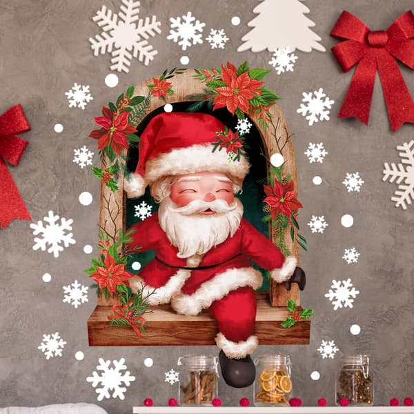 ##/30*40cm*2st Santa Claus Snöflinga Fönster Väggdekal,##/