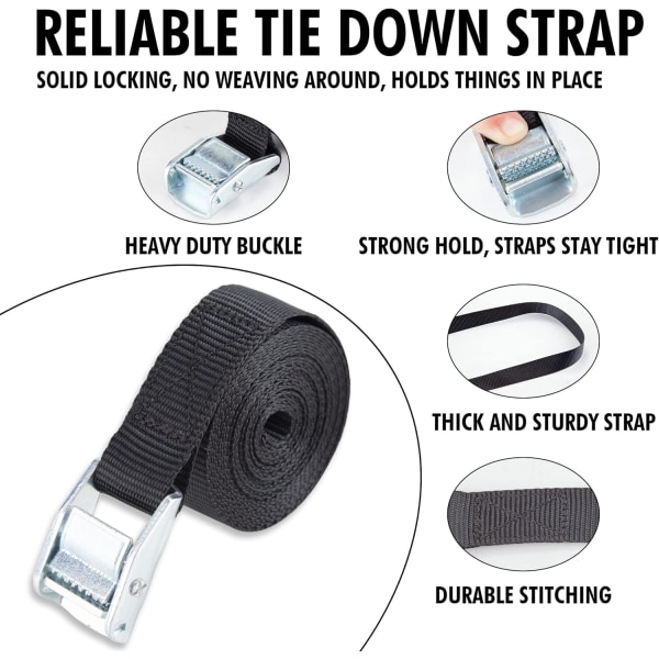 2CM*40CM 4pcs Lashing Straps Cargo Tie-Down Strap Up to 600lbs,