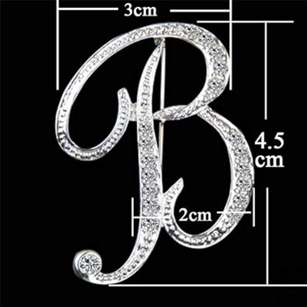 Bokstavsbroch Nål Initial Rhinestone Broch för Kvinnor Hantverk Si