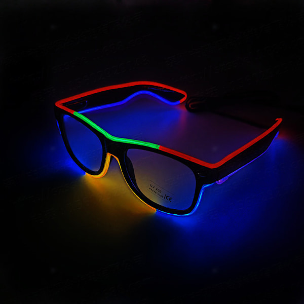##/El Wire Rave Shutter LED-glasögon med blinkande LED-lampor för fester, EDM, Halloween##/
