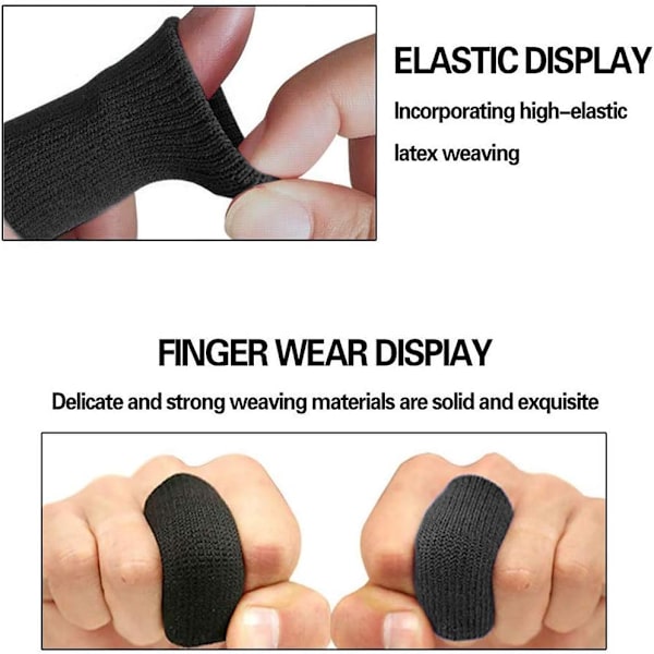Sorte - 10 elastiske fingerbeskyttere til basketball og volleyball