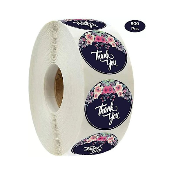2x500 st jul- & julklappsetiketter med svarta växt- & blommotiv, tack-etiketter, presenttejp