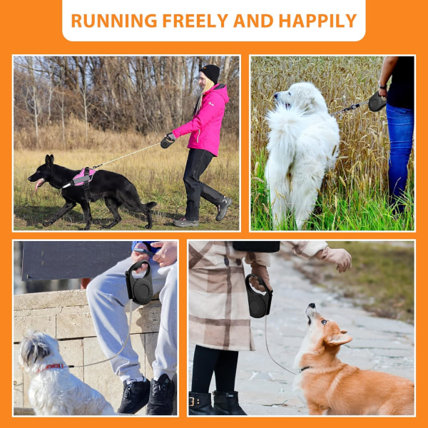 1 ST (blå) Utdragbar Hundkoppel, Trasselfri Koppel med Anti-S