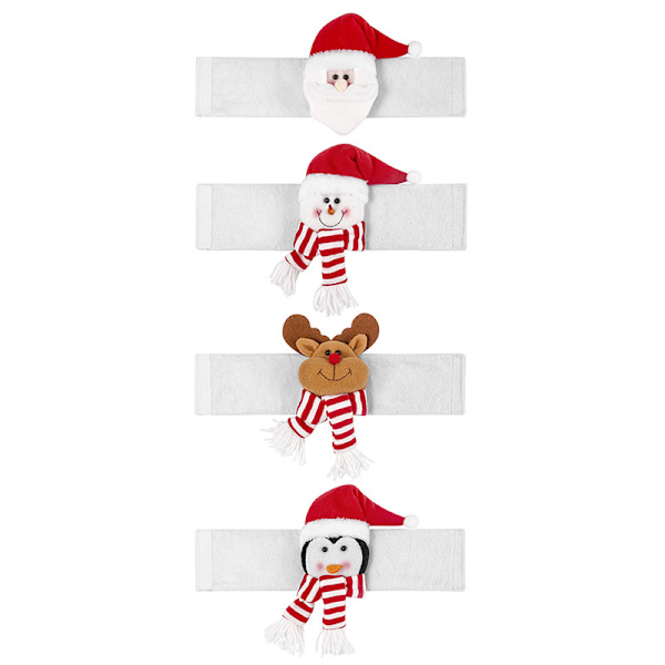 ##/4 st julfigurer gardinband, älg+pingvin+snögubbe+tomte##/