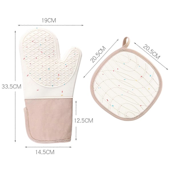 1 stk. Fleksibel varmebestandig silikonovnhanske med stilig design, myk mikrobølgeovnhanske, bakeutstyr B