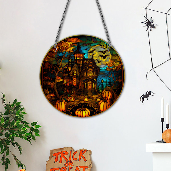 ##/Halloween Akryyliriipus - Tumma Linna, Ripustusmerkki Kotiin##/