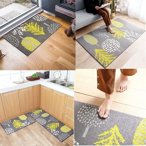 Grå Dörrmatta för inomhus, Halksäker, Absorberande, Maskintvättbar