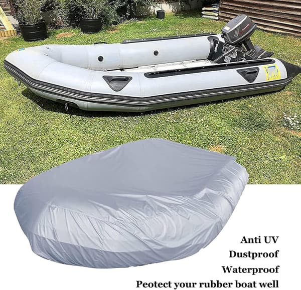 UV-bestandigt oppusteligt bådcover, grå, 470*94*46cm