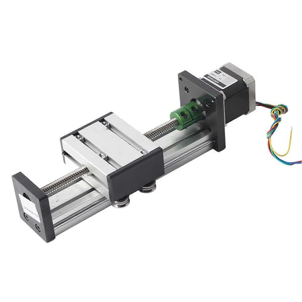 0808 Kugleskrue Langt Trin Aktuator Styreskinne Nema17 42 Stepper Motor (100mm Slaglængde)