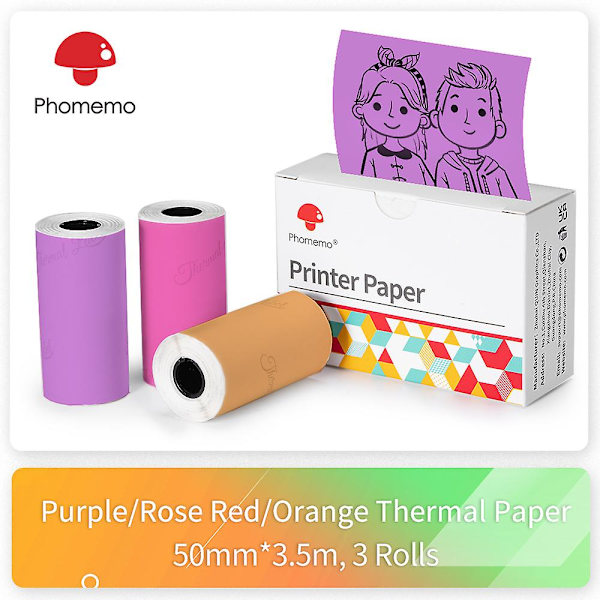 &Phomemo Skrivardekaler Självhäftande M02-serie Skrivarpapper Dekalpapper Rulle Termisk Etikett För Självhäftande Etikettskrivare&