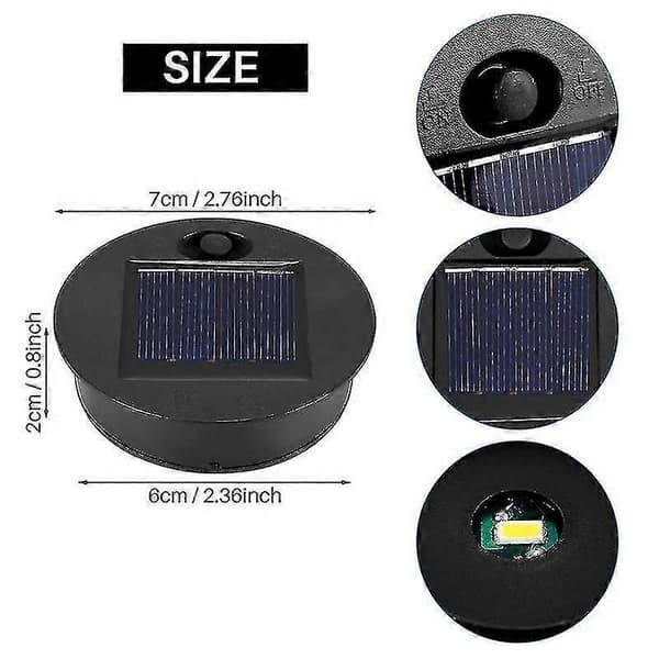 4 stk. Udskiftning Solar Light Tops Udendørs Hængende Lanterne Lys Solar Light Dele Rund Solar Li