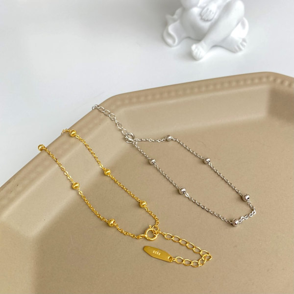 925 Sterling Hopeaketju Rannekoru