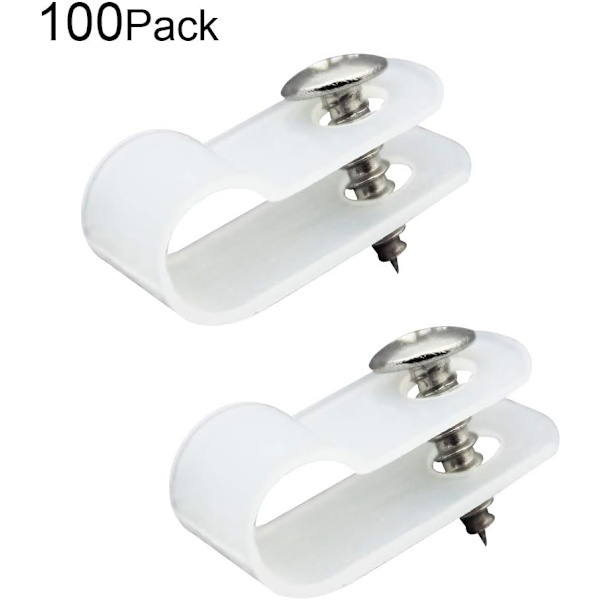 100 stk Nylon Kabelklemmer Kabelstyring Hengende Wire Holder (Skruer Inkludert)