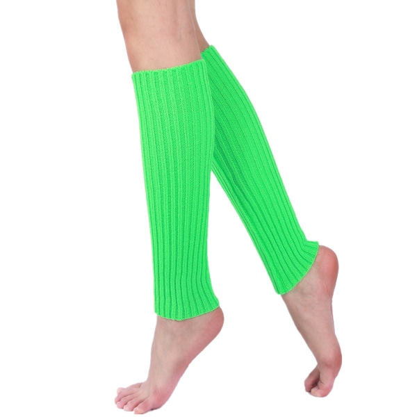 2 Par Dame Juniors Neon Ribbede Beinstøtter for 80-tallet
