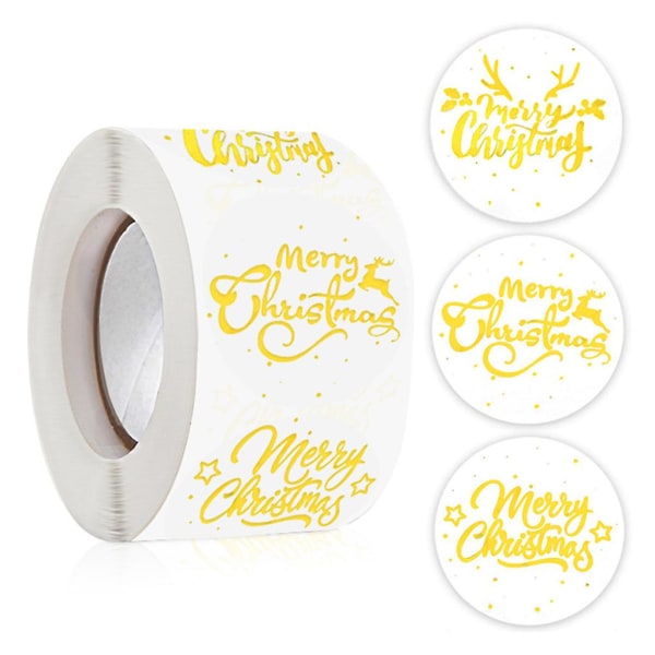 &500pcs Round Clear Merry Christmas Stickers Thank You Card Box Package Label Sealing Stickers Wedding Stationery Envelope Decor&