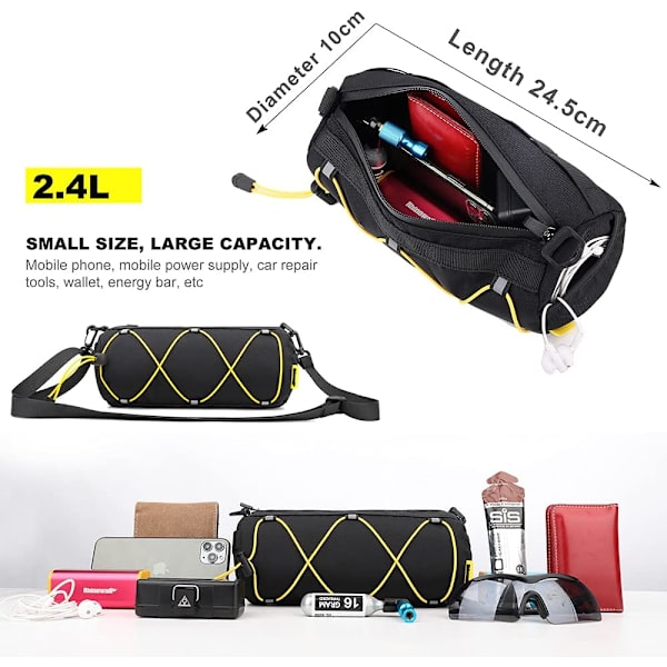 Svart + Gul - 1st, Styrbag - MTB-väska - Pro landsvägscykelväska