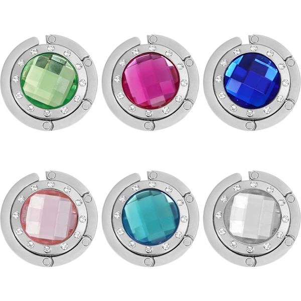 ##/Bärbar Handväska-krok (Set med 6) - Silver Vikbar Väska-krok - Fol##/