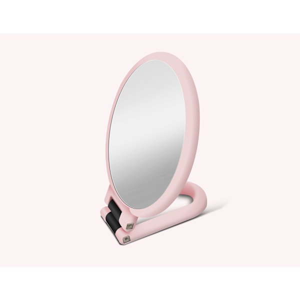 ##/2 stk Dobbeltsidig Håndspeil - 5 x Foldbart Sminkespeil med Håndtak - Rundt Reisespeil - for Sminke og Styling##/