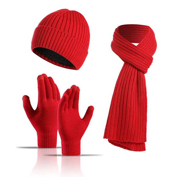 ##/Stickad halsduk herr vintermössa halsduk med pekskärmhandskar stickad##/
