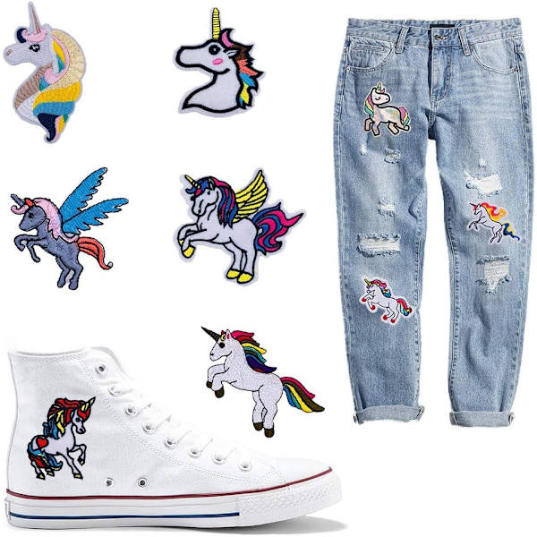 21 st Unicorn-lappar Multi-färgade slumpmässigt blandade Handgjorda lappar A