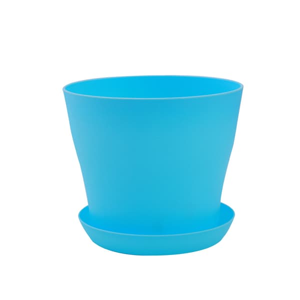 8 stk. Små - 14 cm Plastik Blomsterpotte med Bakke Plantepotter til Balkonhave