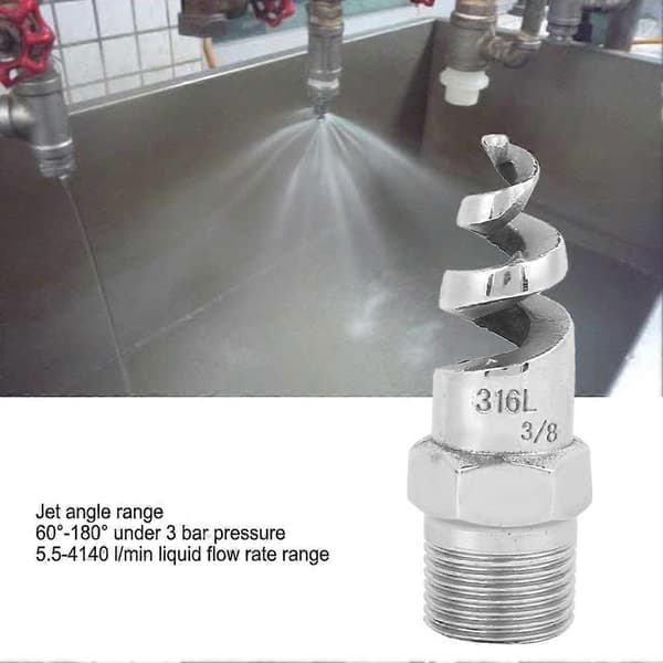 Spiraldyse SPJT 316L Rustfrit Stål Han Gevind Anti-tilstopning Vandingsudstyr (G3/8 DN10)