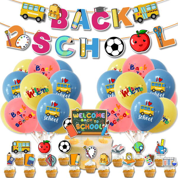 Back to School Balloner stort sæt - Pakke med 37 - Back to School D