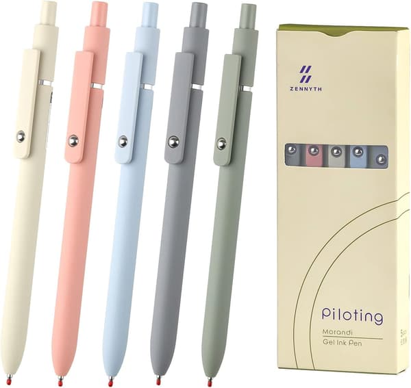Gelpen 5 stk. Trækbart Gelpen 0,5 mm Æstetisk Pen Sort F