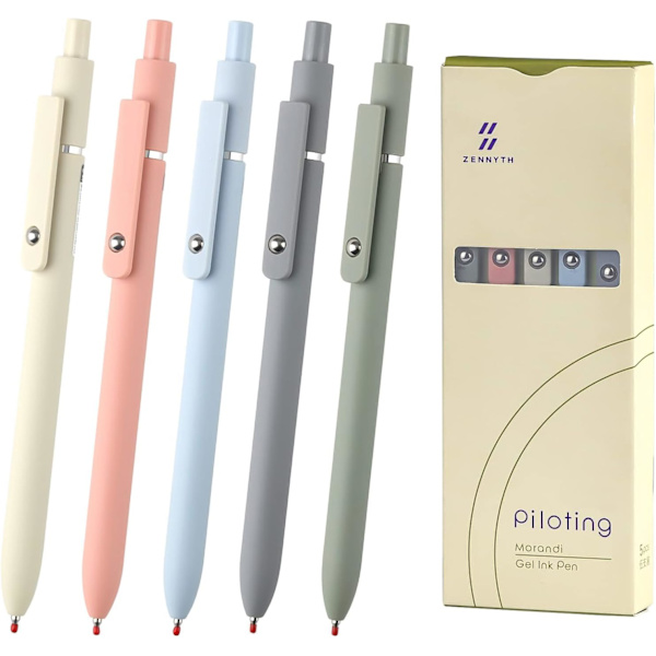 Gelpenna 5 stycken Invändiga Gelpennor 0,5 mm Estetiska Pennor Svart F