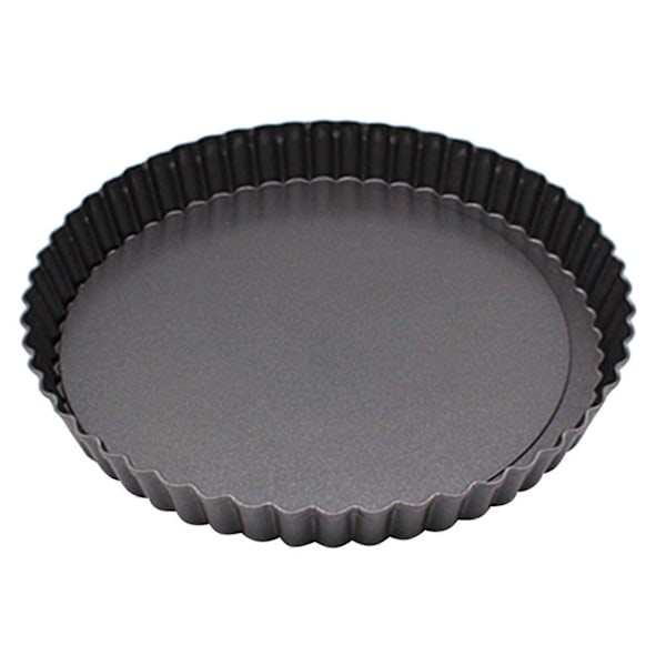 Pizzabricka Lätt att ta ur form Hög Hårdhet Vågig Kantdesign Kolstål Rund Bakform för Pajer och Kakor Hushållstillbehör 22cm