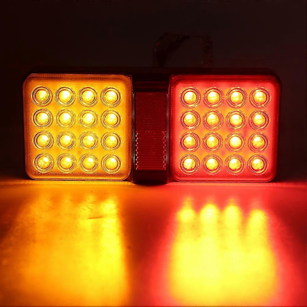 12V LED Baglygte Blinklys Bremselys til Lastbil Trailer (Lysende Rød Gul Lys)