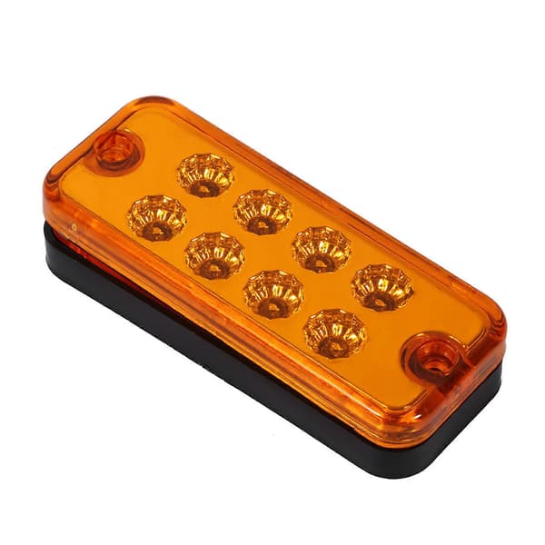 6 stk 8 LED Klaring Side Markeringslys Indikatorlampe Lastebil Tilhenger Gul